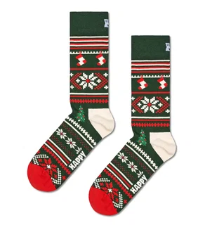 Happy Socks Daily Socks Crew Christmas Sweater green - 1 pair