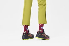 Happy Socks Tagessocke Crew Candy Cane (Zuckerstange) weinrot - 1 Paar