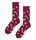 Happy Socks Tagessocke Crew Candy Cane (Zuckerstange) weinrot - 1 Paar