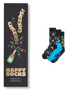 Happy Socks Daily Sock Crew Celebration (Cheers) Gift Box black - 3 pairs