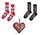 Happy Socks Tagessocke Crew Gingerbread Heart (Lebkuchen) Geschenkbox braun/navyblau/rot - 2 Paar
