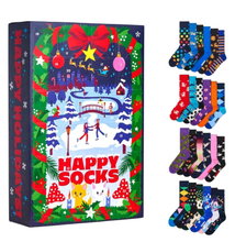 Happy Socks Daily Sock Crew Christmas Special #5 - Advent Calendar 2025 with 24 Pairs - navy blue