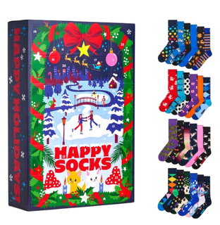 Happy Socks Daily Sock Crew Christmas Special #5 - Advent Calendar 2025 with 24 Pairs - navy blue