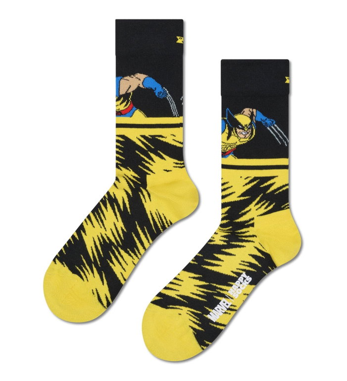 Happy Socks Daily Socks Crew Marvel X-Men Wolverine yellow - 1 pair