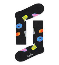 Happy Socks Tagessocke Crew The Simpsons All You Can Eat (Bio-Baumwolle) schwarz - 1 Paar