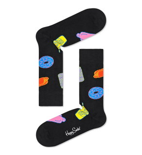 Happy Socks Daily Sock Crew The Simpsons All You Can Eat (Organic Cotton) black - 1 Pair