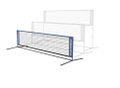 Hudora Netz Tennis/Badminton/Federball höhenverstellbar - Breite 3 Meter