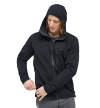 Haglöfs Rosson Fleece Jacket with Hood (Midlayer, 4-Way Stretch Fleece Material) black Men's