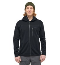 Haglöfs Rosson Fleece Jacket with Hood (Midlayer, 4-Way Stretch Fleece Material) black Men's