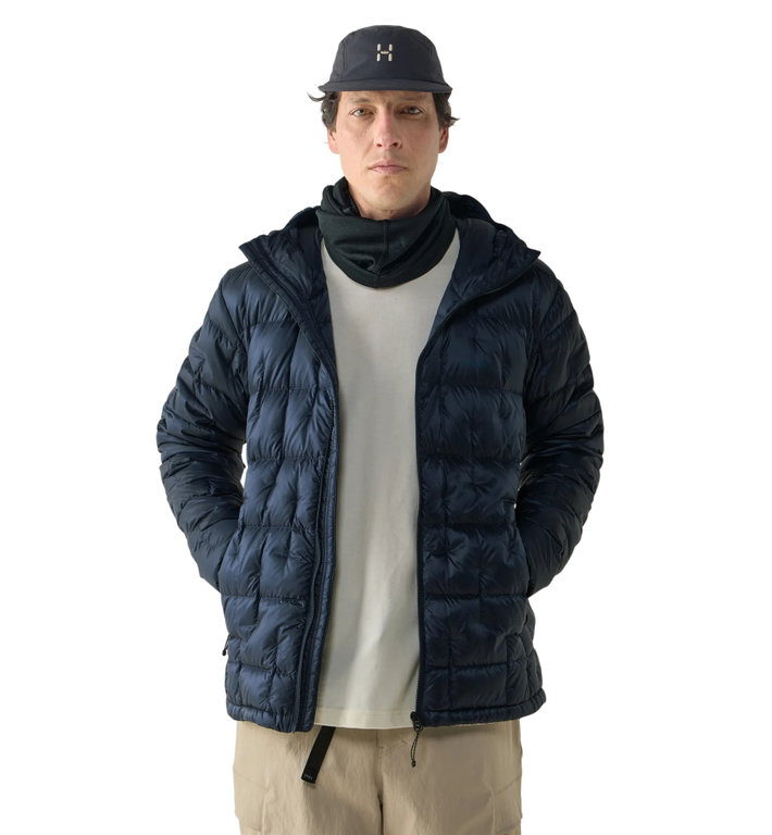 Haglöfs Isolationsjacke Hede Down Hood (leichte Daunenjacke) dunkelblau Herren