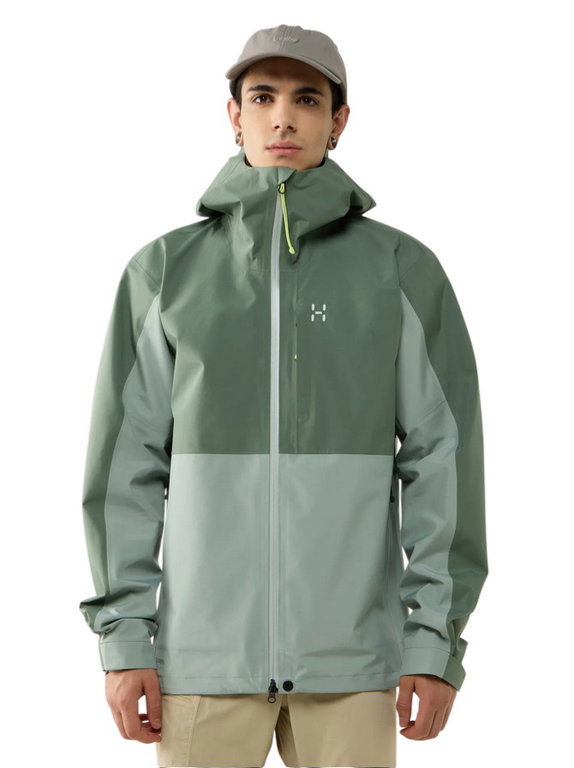 Haglöfs Allwetterjacke Front Proof II (wasserdicht, winddicht, 3-Lagen) grün/taugrün Herren