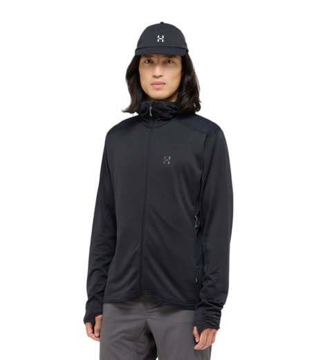Haglöfs Fleecejacke L.I.M Mid Multi II Hood (Midlayer, atmungsaktiv, schnelltrocknend) schwarz Herren