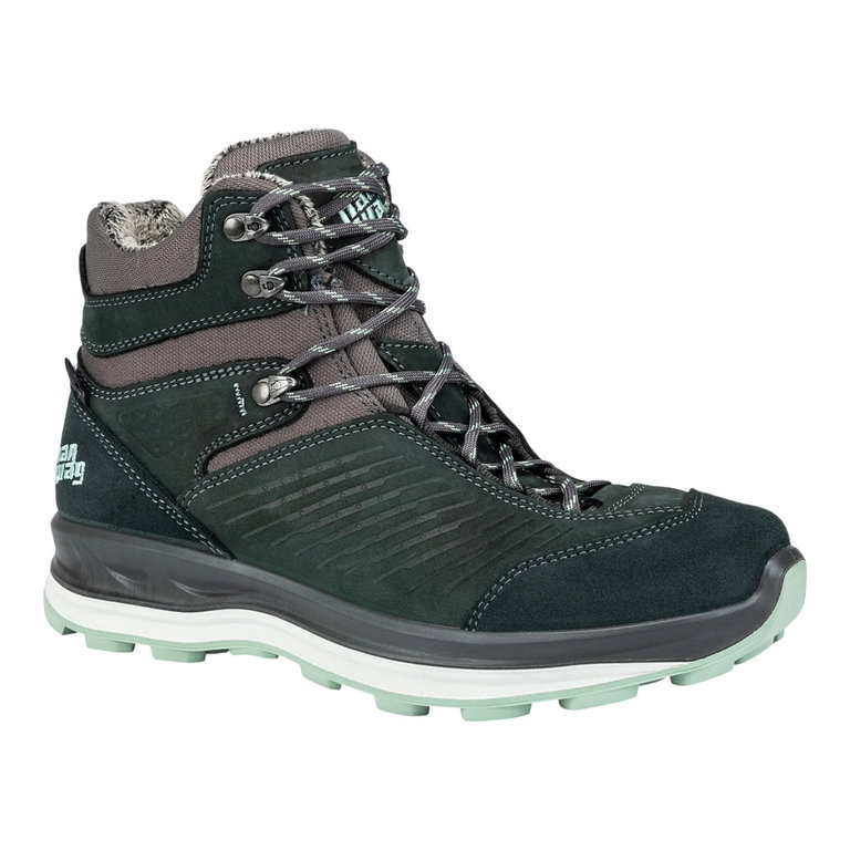 Hanwag Winter-Wanderschuhe Bluerstrait Mid ES (Nubuk- und Veloursleder, wasserdicht) petrol/mintgrün Damen