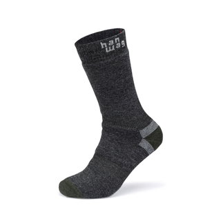 Hanwag Wandersocke Thermo Sock (warm, Wolle) asphaltgrau/dunkelgrün - 1 Paar
