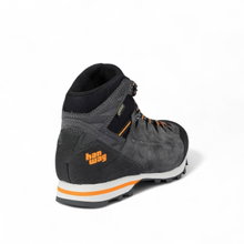 Hanwag Wanderschuhe Makra Light GTX (Zustieg, wasserdicht, Veloursleder) asphaltgrau/orange Herren