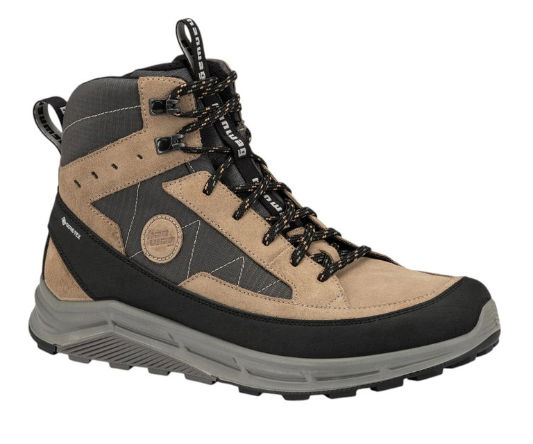Hanwag Wanderschuhe Rotpunkt Light MID GTX (Veloursleder/Textil, wasserdicht) braun/anthrazitgrau Herren