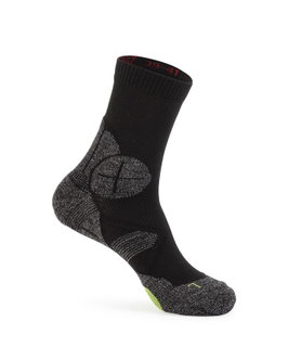 Hanwag Wandersocke Crew Hike Sock (feuchtigkeitstransport, leicht) asphaltgrau/grün - 1 Paar