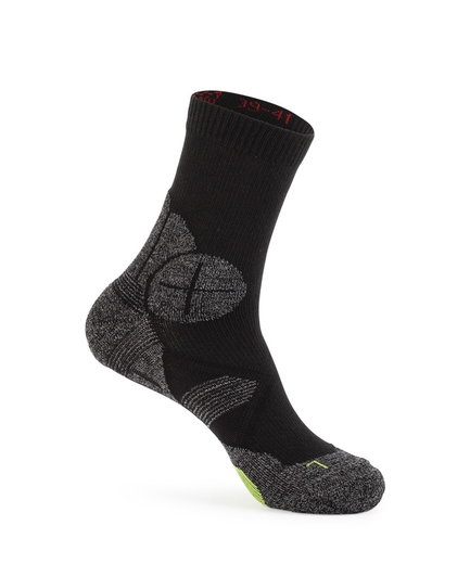 Hanwag Wandersocke Crew Hike Sock (feuchtigkeitstransport, leicht) asphaltgrau/grün - 1 Paar