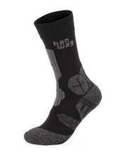 Hanwag Skarpety trekkingowe Crew Trek Sock (szybkoschnące, średnie wzmocnienie) asfaltowy szary/czarny - 1 para