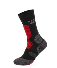 Hanwag Skarpetki trekkingowe Crew Trek Sock (szybkoschnące, średnie wzmocnienie) asfaltowo-szare/czarne/czerwone - 1 para