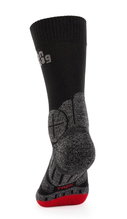 Hanwag Skarpetki trekkingowe Crew Trek Sock (szybkoschnące, średnie wzmocnienie) asfaltowo-szare/czarne/czerwone - 1 para