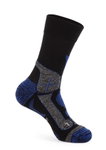 Hanwag Trekkingsocke Crew Trek Merino Sock (Merinowolle, hoher Tragekomfort) schwarz/blau - 1 Paar