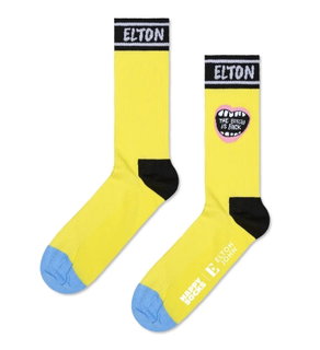 Happy Socks Daily Sock Crew Elton John The Bitch Is Back yellow - 1 pair