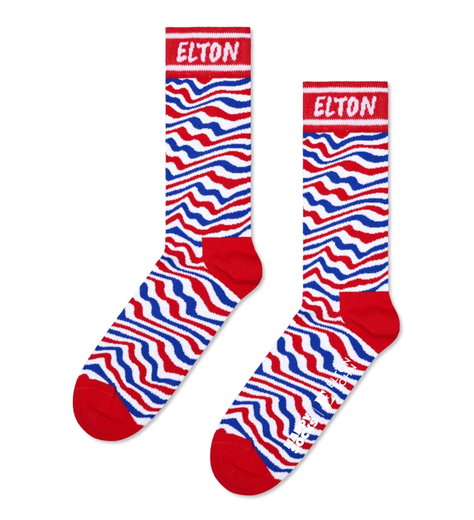 Happy Socks Tagessocke Crew Elton John Striped rot - 1 Paar