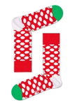 Happy Socks Tagessocke Crew Big Dot Snowman (Schneemann) rot/grün - 1 Paar