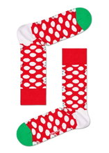 Happy Socks Tagessocke Crew Big Dot Snowman (Schneemann) rot/grün - 1 Paar