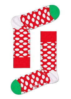 Happy Socks Daily Sock Crew Big Dot Snowman (Snowman) red/green - 1 Pair