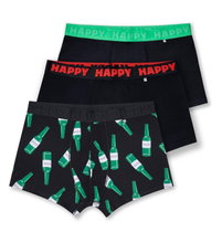 Happy Socks Underwear Boxer Shorts Beer (Cotton) Multicoloured Black Men's - 3 Pieces