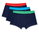 Happy Socks Unterwäsche Boxershorts Solid (Baumwolle) navyblau Herren - 3 Stück
