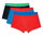 Happy Socks Unterwäsche Boxershorts Solid Mix (Baumwolle) mehrfarbig schwarz/rot/blau Herren - 3 Stück