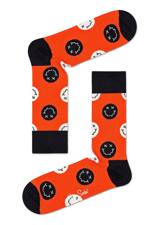 Happy Socks Tagessocke Crew Halloween Smiley orange 1er
