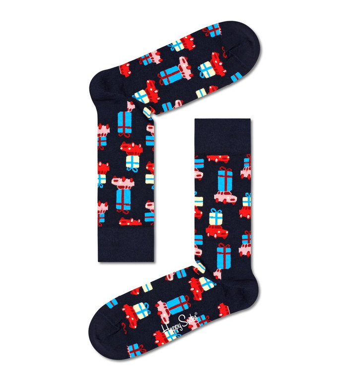 Happy Socks Tagessocke Crew Holiday Shopping (Weihnachten) schwarz - 1 Paar