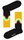Happy Socks Tagessocke Crew Jumbo Wave Sock schwarz/gelb - 1 Paar