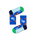 Happy Socks Tagessocke Crew Kids Crocodile (Krokodil) blau Kinder - 1 Paar