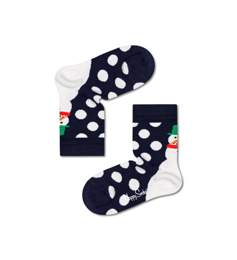 Happy Socks Tagessocke Kids Jumbo Snowman (Schneemann) navyblau Jungen/Mädchen - 1 Paar
