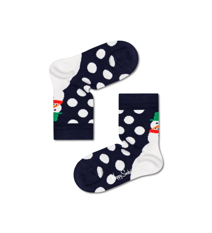 Happy Socks Tagessocke Kids Jumbo Snowman (Schneemann) navyblau Jungen/Mädchen - 1 Paar