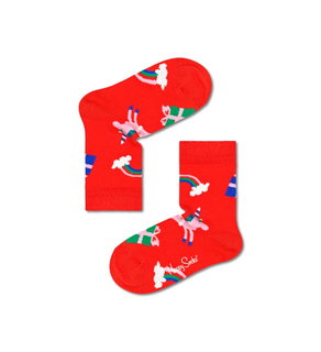 Happy Socks Daily Socks Kids Jumbo Unicorn Red Boys/Girls - 1 Pair