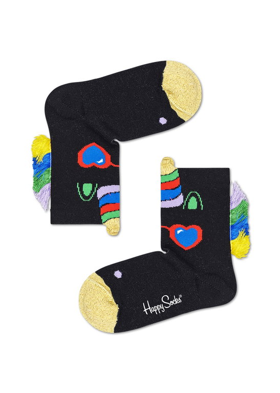 Happy Socks Tagessocke Kids Unicorn (Einhorn) schwarz 1er Boys/Girls