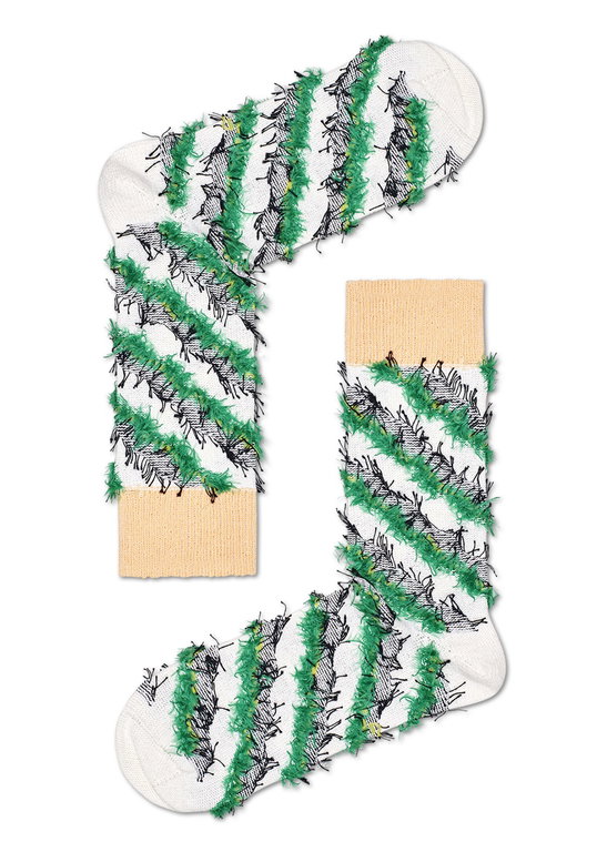 Happy Socks Daily Sock Crew Lashes white/green 1pc