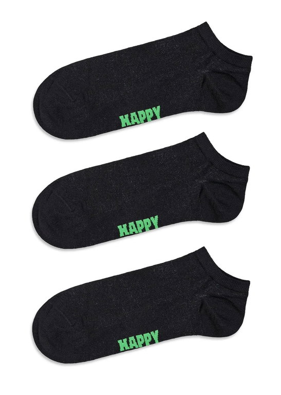 Happy Socks Tagessocke Sneaker Low Solid schwarz - 3 Paar
