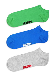 Happy Socks Daily Sock Sneaker Low Solid green/blue/grey - 3 Pairs