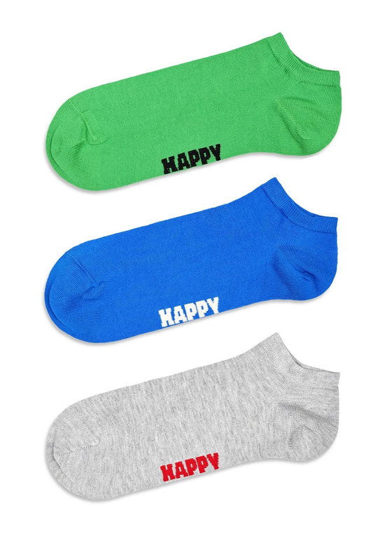Happy Socks Daily Sock Sneaker Low Solid green/blue/grey - 3 Pairs