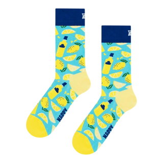 Happy Socks Tagessocke Crew Limoncello hellblau/gelb - 1 Paar