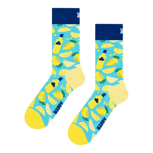 Happy Socks Tagessocke Crew Limoncello hellblau/gelb - 1 Paar
