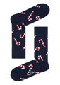 Happy Socks Tagessocke Crew Candy Cane (Zuckerstange) navyblau - 1 Paar