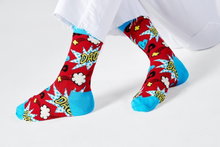 Happy Socks Tagessocke Crew Super Dad rot - 1 Paar